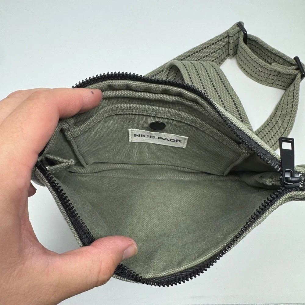 The Particulars Nice Pack Mini‎ Cross Body Canvas Bag Light Green